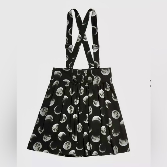 Hot Topic Moon Phase Suspender Skirt w/Wide Waistband & Fabric Buttons, Small - Picture 2 of 9